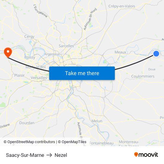 Saacy-Sur-Marne to Nezel map