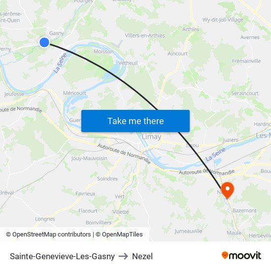 Sainte-Genevieve-Les-Gasny to Nezel map