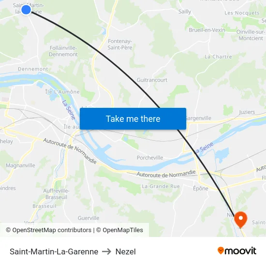 Saint-Martin-La-Garenne to Nezel map