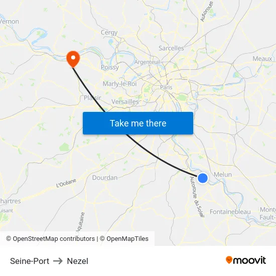 Seine-Port to Nezel map