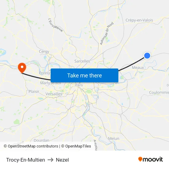 Trocy-En-Multien to Nezel map