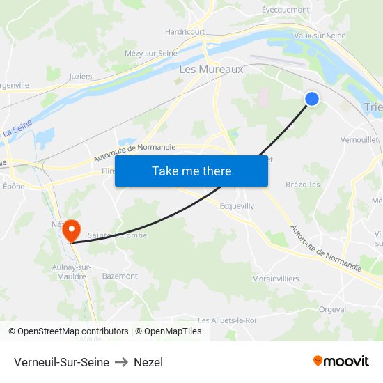 Verneuil-Sur-Seine to Nezel map