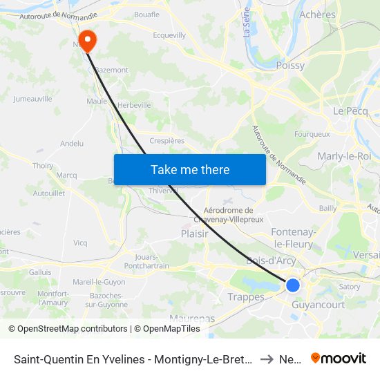 Saint-Quentin En Yvelines - Montigny-Le-Bretonneux to Nezel map