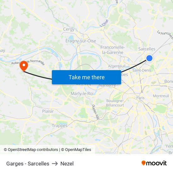 Garges - Sarcelles to Nezel map
