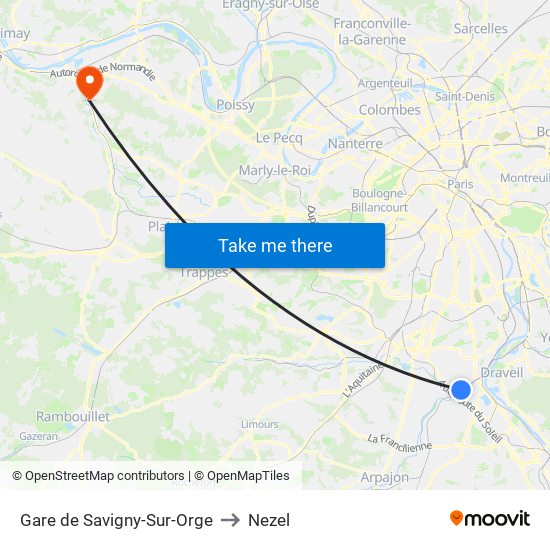 Gare de Savigny-Sur-Orge to Nezel map