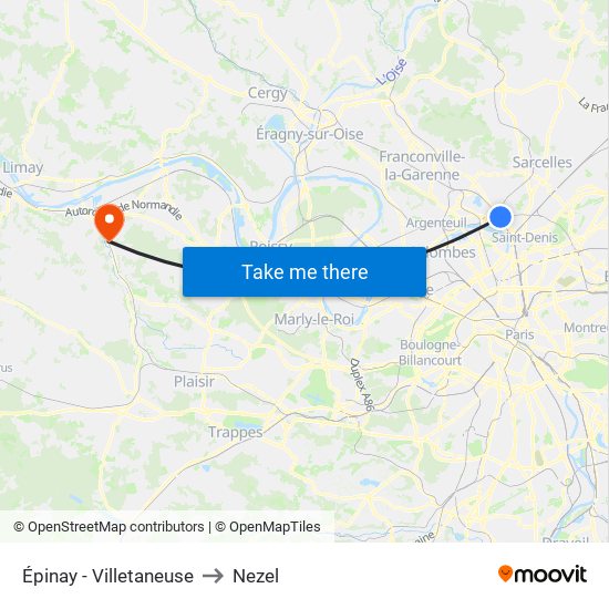 Épinay - Villetaneuse to Nezel map