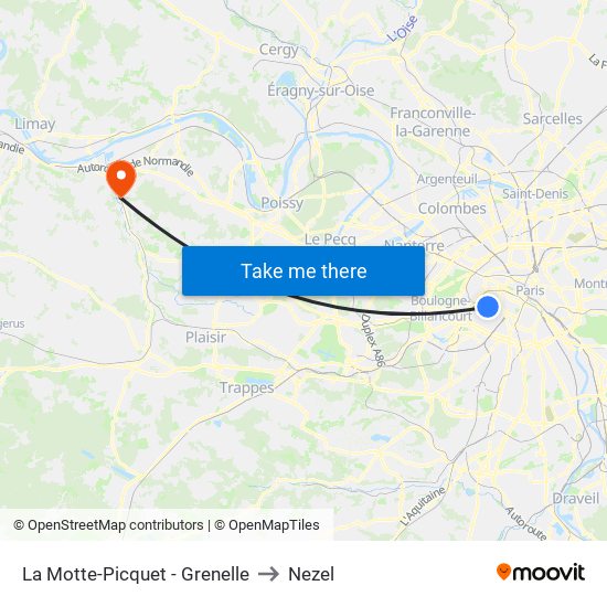 La Motte-Picquet - Grenelle to Nezel map