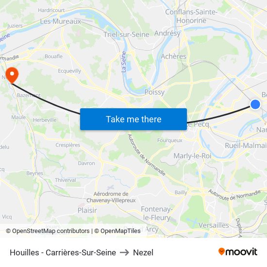 Houilles - Carrières-Sur-Seine to Nezel map