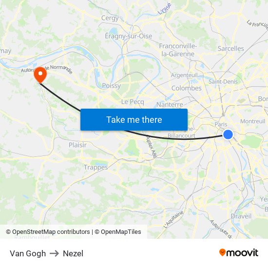 Van Gogh to Nezel map