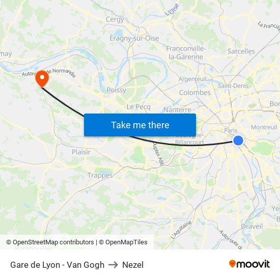Gare de Lyon - Van Gogh to Nezel map