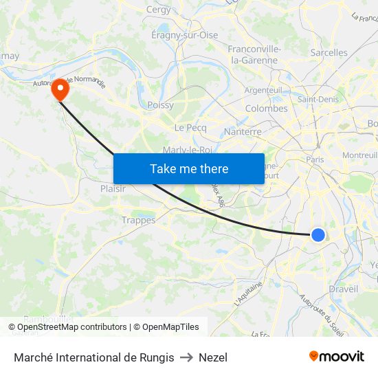 Marché International de Rungis to Nezel map