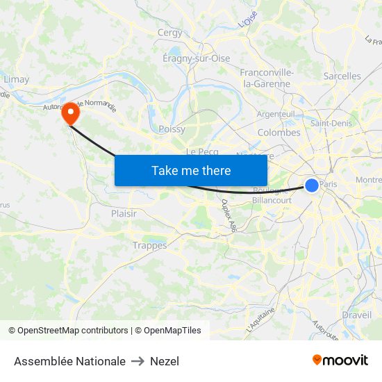 Assemblée Nationale to Nezel map