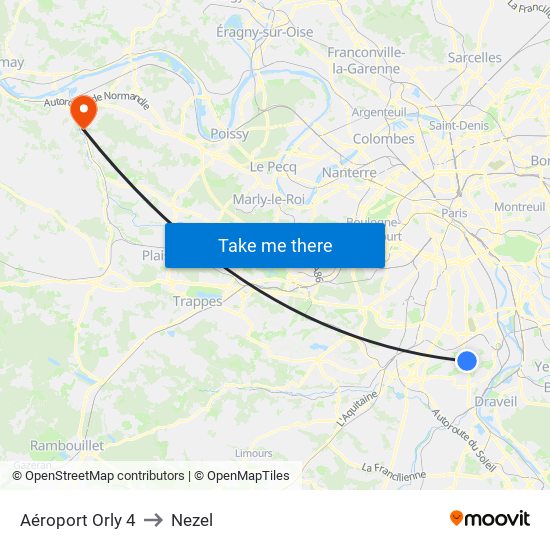 Aéroport Orly 4 to Nezel map