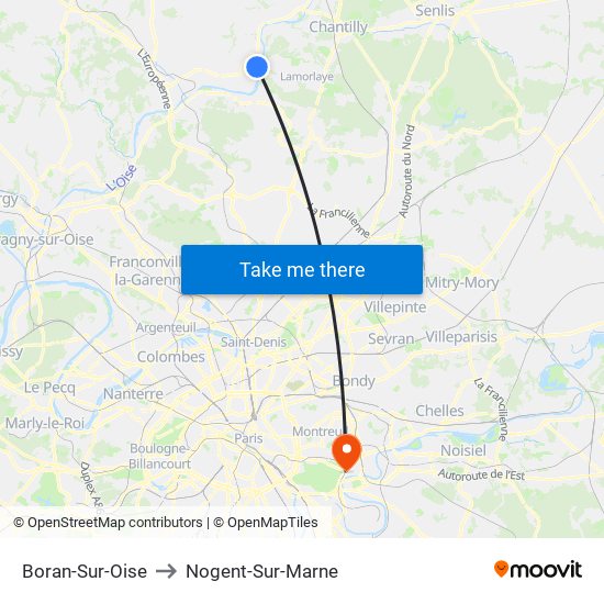 Boran-Sur-Oise to Nogent-Sur-Marne map