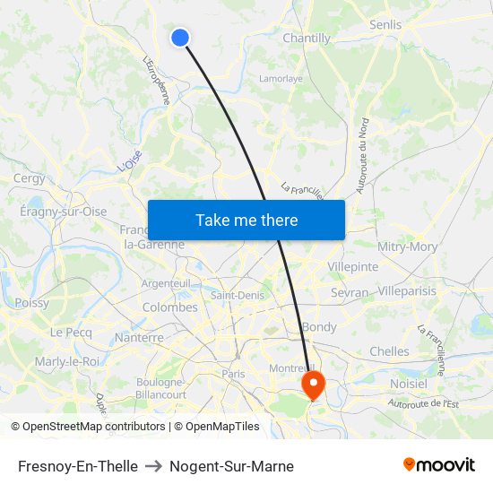 Fresnoy-En-Thelle to Nogent-Sur-Marne map