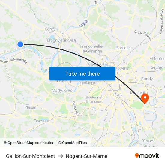 Gaillon-Sur-Montcient to Nogent-Sur-Marne map