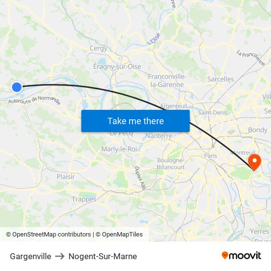 Gargenville to Nogent-Sur-Marne map