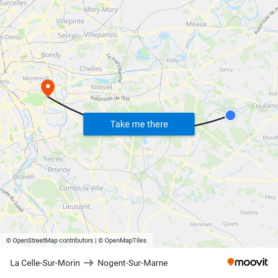 La Celle-Sur-Morin to Nogent-Sur-Marne map