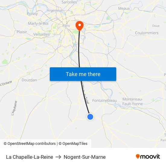 La Chapelle-La-Reine to Nogent-Sur-Marne map