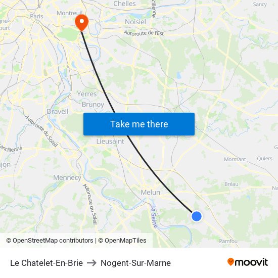 Le Chatelet-En-Brie to Nogent-Sur-Marne map