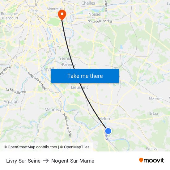 Livry-Sur-Seine to Nogent-Sur-Marne map