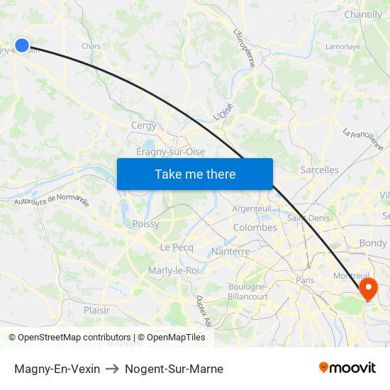 Magny-En-Vexin to Nogent-Sur-Marne map