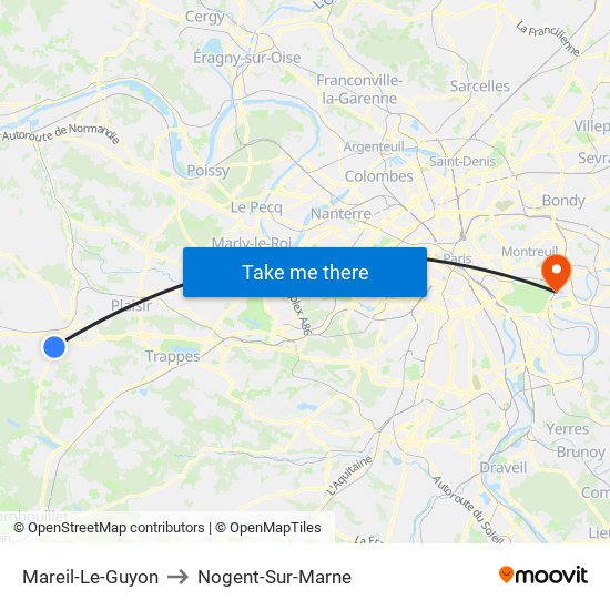 Mareil-Le-Guyon to Nogent-Sur-Marne map