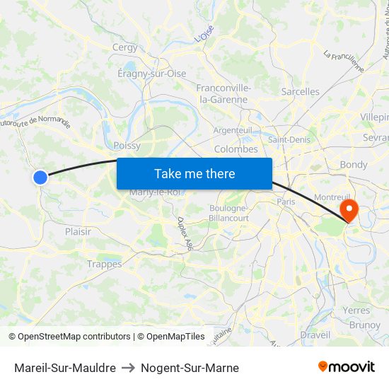 Mareil-Sur-Mauldre to Nogent-Sur-Marne map