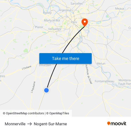 Monnerville to Nogent-Sur-Marne map