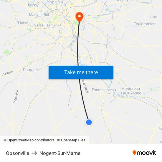 Obsonville to Nogent-Sur-Marne map