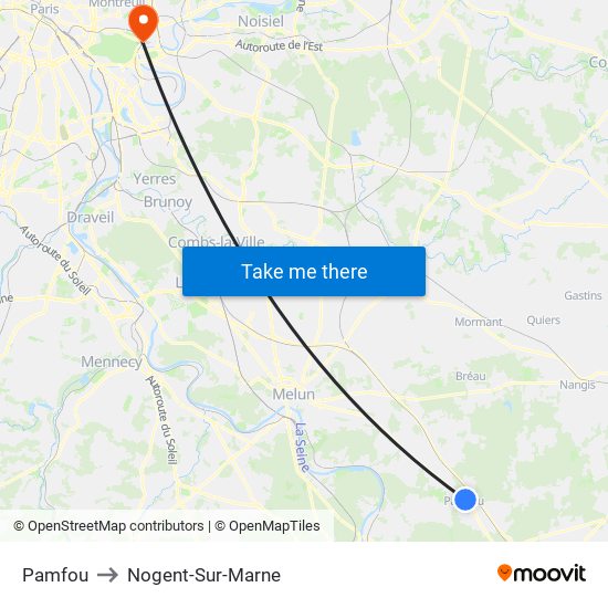 Pamfou to Nogent-Sur-Marne map