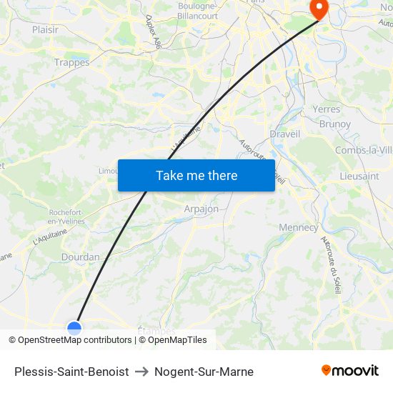 Plessis-Saint-Benoist to Nogent-Sur-Marne map
