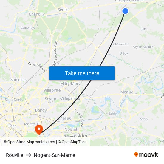 Rouville to Nogent-Sur-Marne map