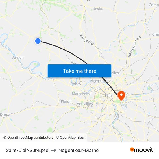 Saint-Clair-Sur-Epte to Nogent-Sur-Marne map