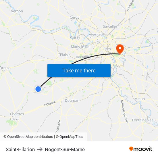 Saint-Hilarion to Nogent-Sur-Marne map