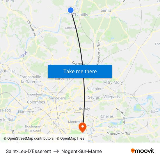 Saint-Leu-D'Esserent to Nogent-Sur-Marne map