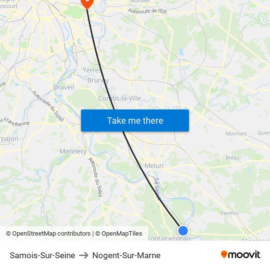 Samois-Sur-Seine to Nogent-Sur-Marne map