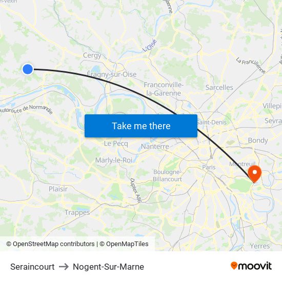 Seraincourt to Nogent-Sur-Marne map