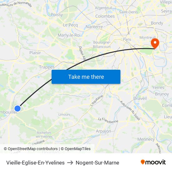 Vieille-Eglise-En-Yvelines to Nogent-Sur-Marne map