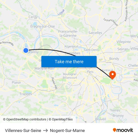Villennes-Sur-Seine to Nogent-Sur-Marne map