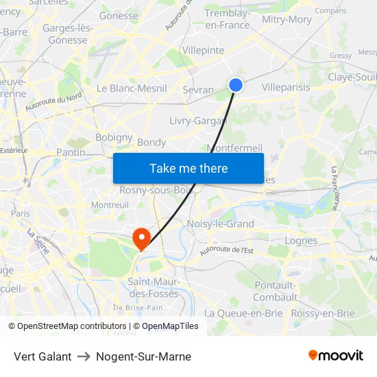 Vert Galant to Nogent-Sur-Marne map
