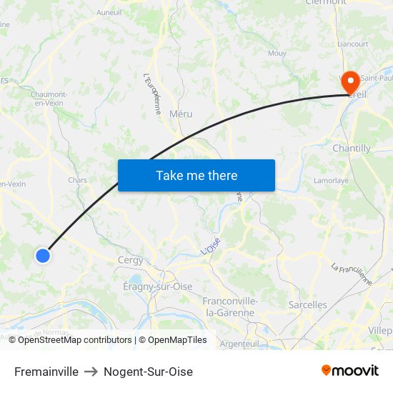 Fremainville to Nogent-Sur-Oise map