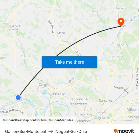 Gaillon-Sur-Montcient to Nogent-Sur-Oise map
