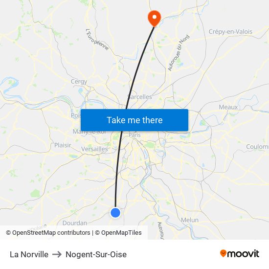 La Norville to Nogent-Sur-Oise map