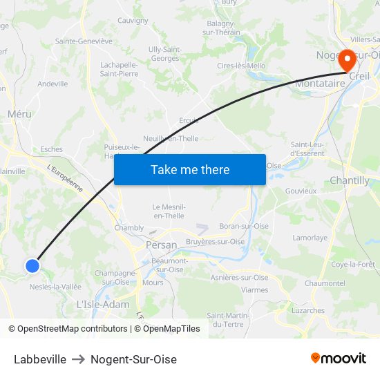 Labbeville to Nogent-Sur-Oise map