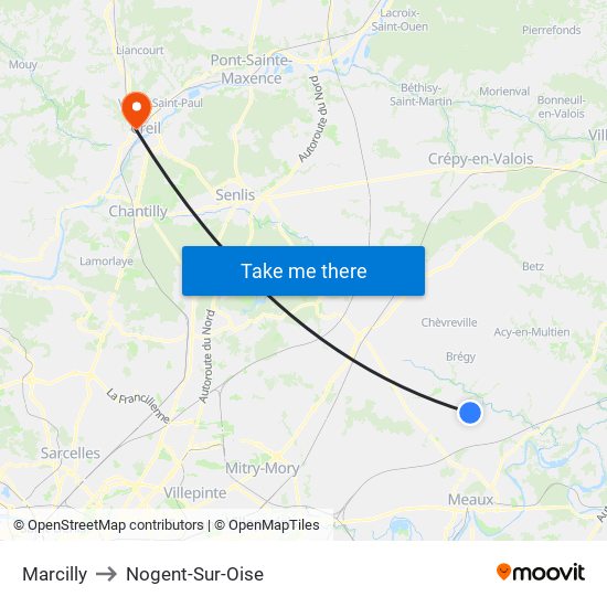 Marcilly to Nogent-Sur-Oise map