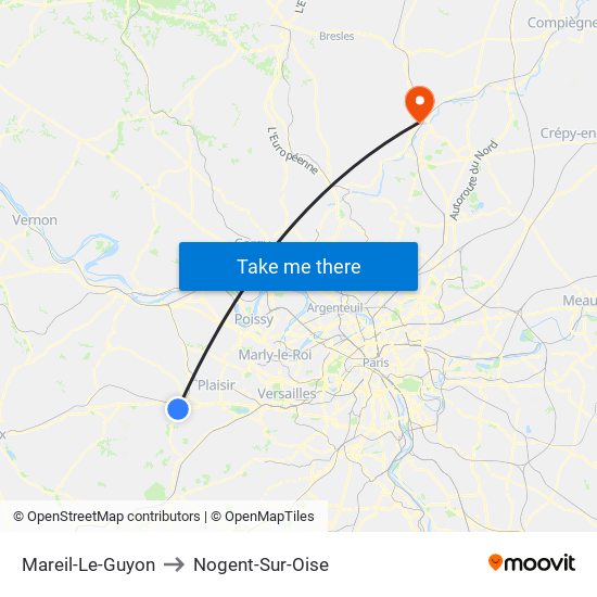 Mareil-Le-Guyon to Nogent-Sur-Oise map