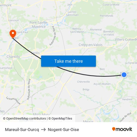 Mareuil-Sur-Ourcq to Nogent-Sur-Oise map
