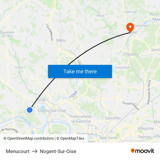 Menucourt to Nogent-Sur-Oise map