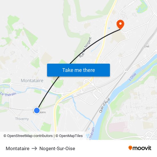 Montataire to Nogent-Sur-Oise map